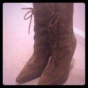 Nine West lace up boot, nice w/ pants & dresses